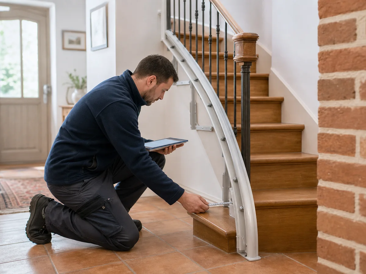 Visite technique pour mesurer un escalier avant devis de monte-escalier à Toulouse